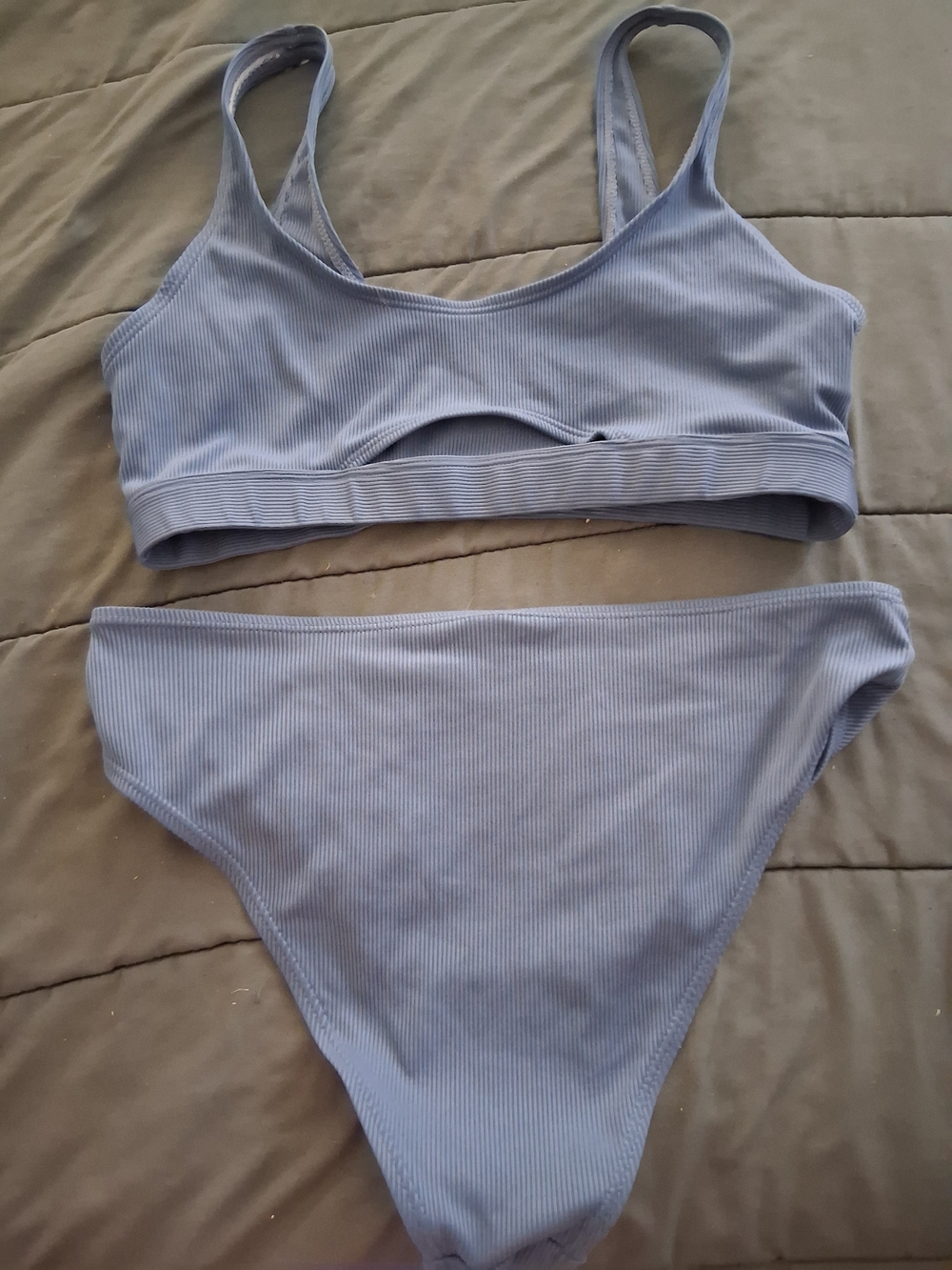 Women’s Ribbed Light Blue Bikini Set
